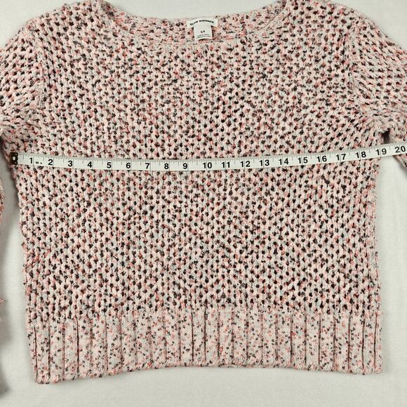 Club Monaco Open Knit Fringe Sleeves Speckled Sweater Size S Cozy Softgirl - Picture 10 of 10